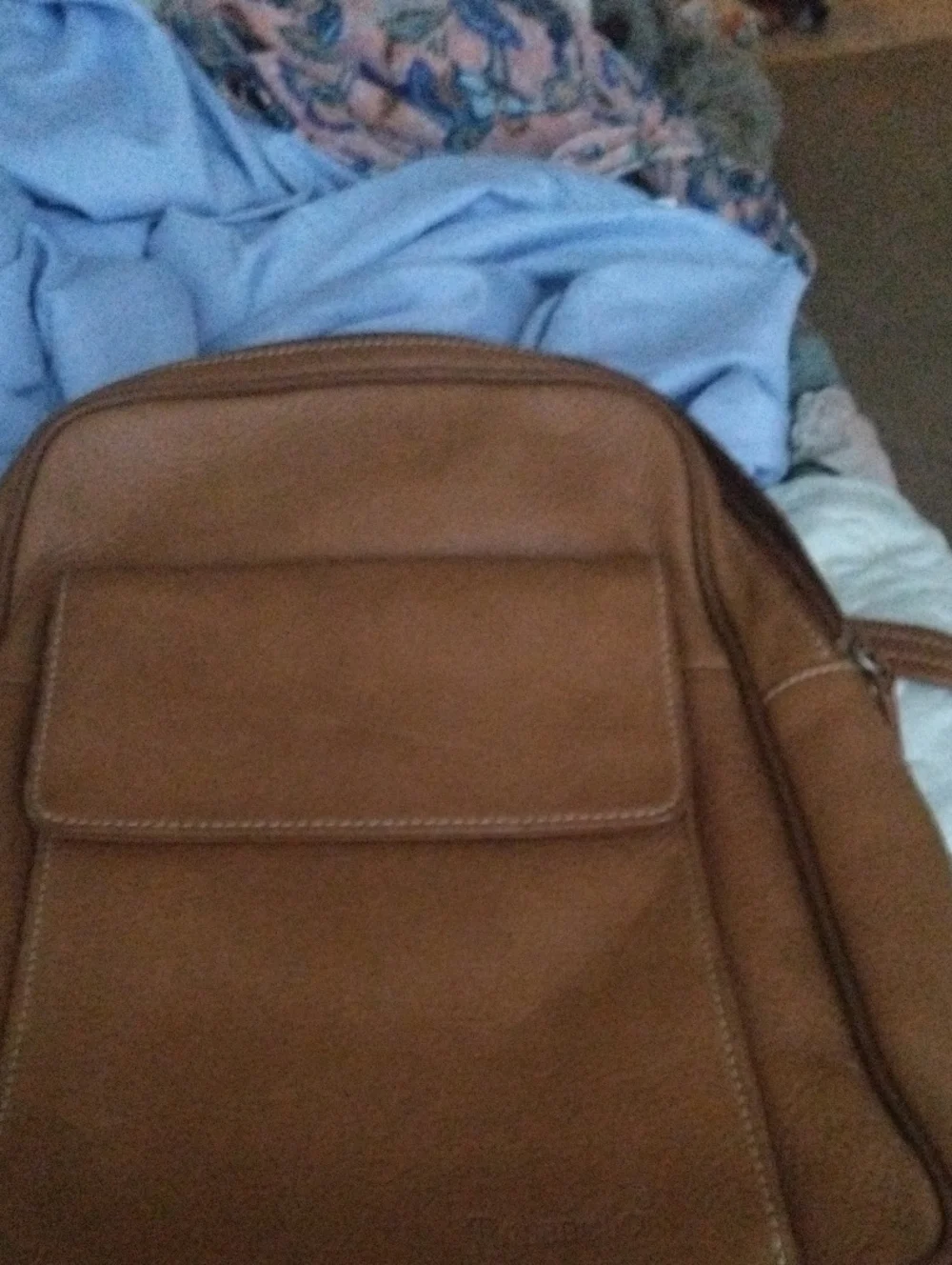 Tignanello Brown leather Laptop Briefcase with D-Ring Accent